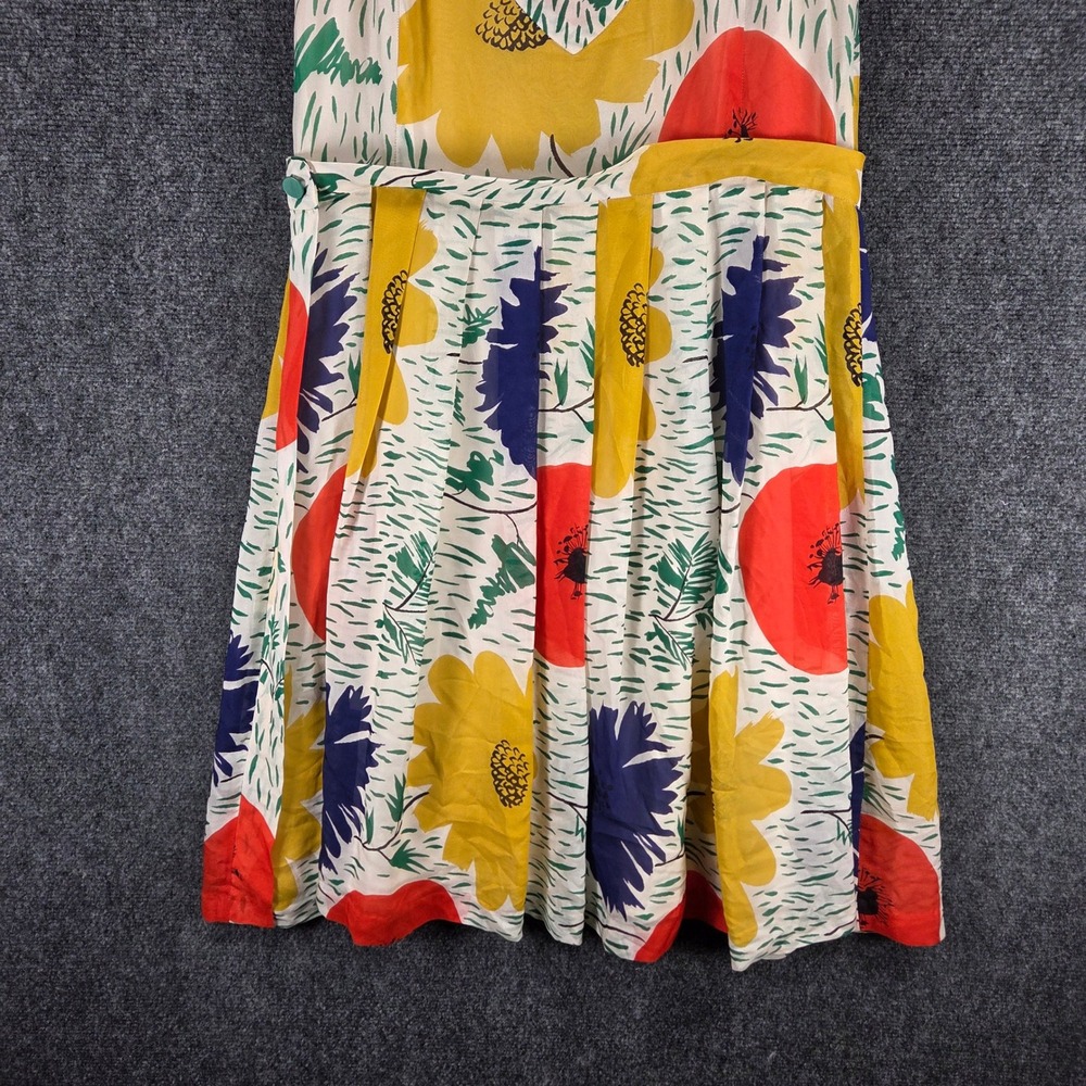 Girls from Savoy Anthropologie Silk Floral Poppy Fit and Flare Dress Size 10 - Picture 11 of 16